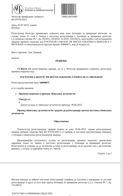 Dečja igraonica Pahuljica Voždovac