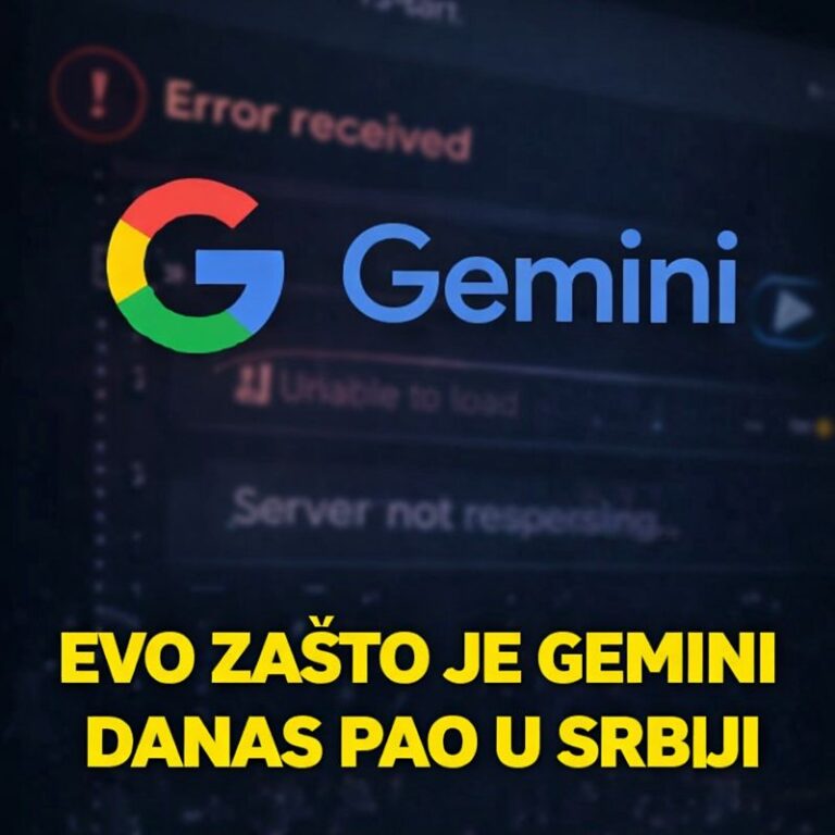 Evo zašto je Gemini danas pao u Srbiji – masovni problemi sa aplikacijom