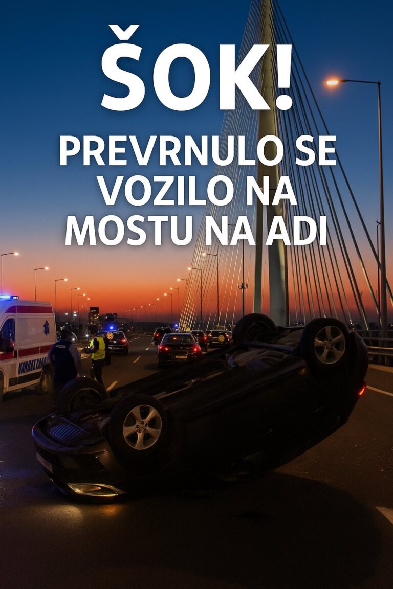 auto se prevrnuo na mostu na Adi moj Beograd