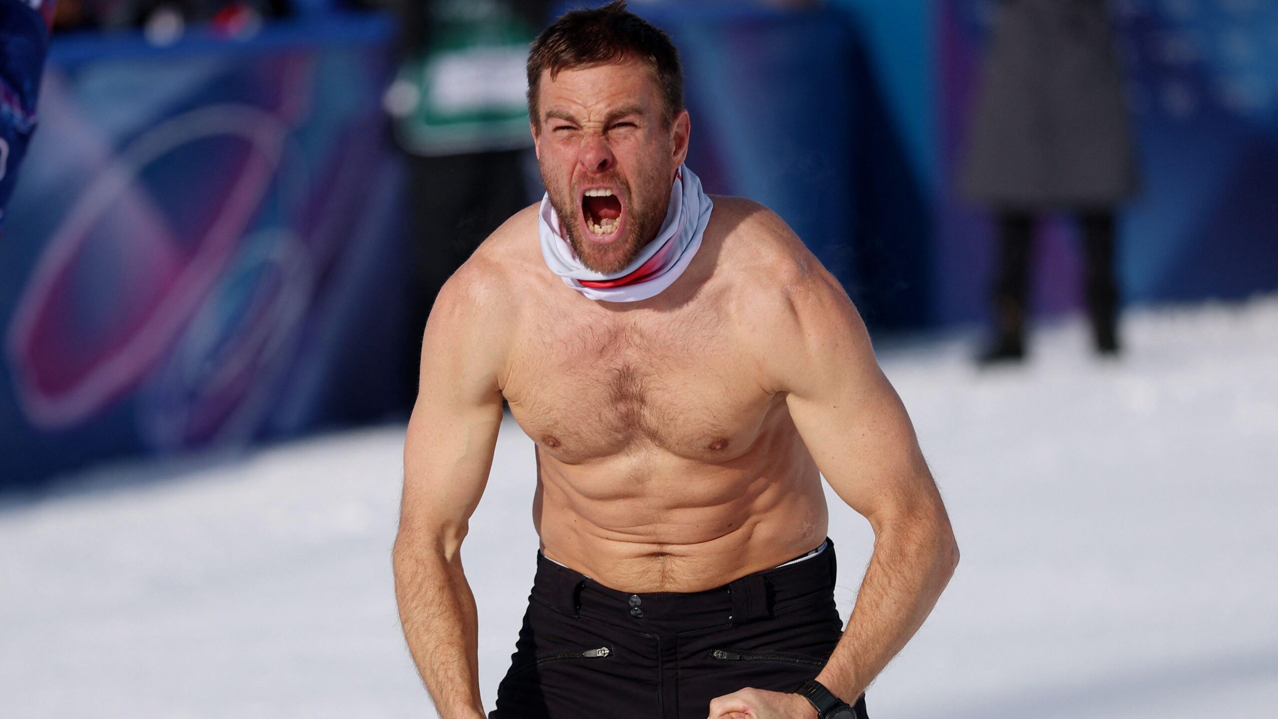 Benjamin Karl iz Austrije slavi osvajanje zlata u finalu paralelnog veleslaloma u mu&scaron;koj konkurenciji protiv Sangkjuma Kima iz Južne Koreje, bord, zimske olimpijske igre u Italiji