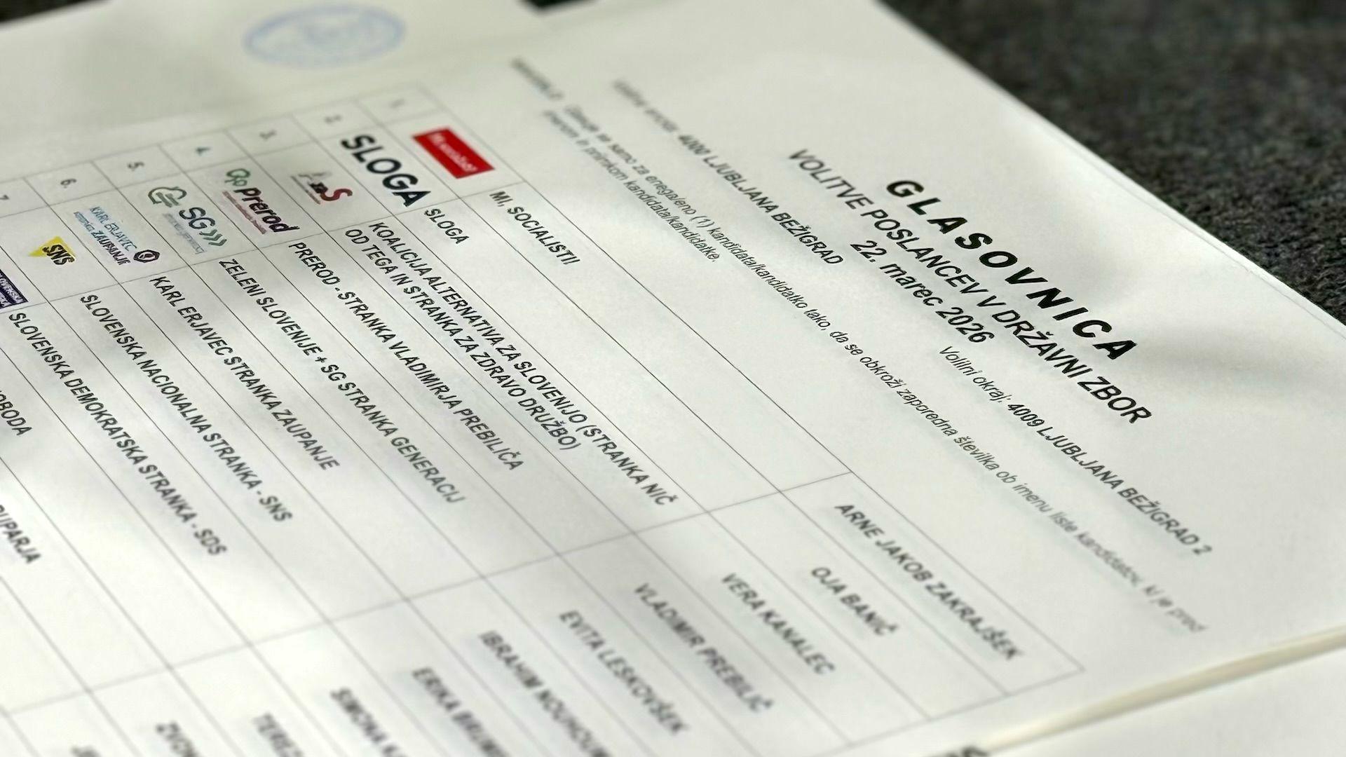 Glasački listić, Slovenija