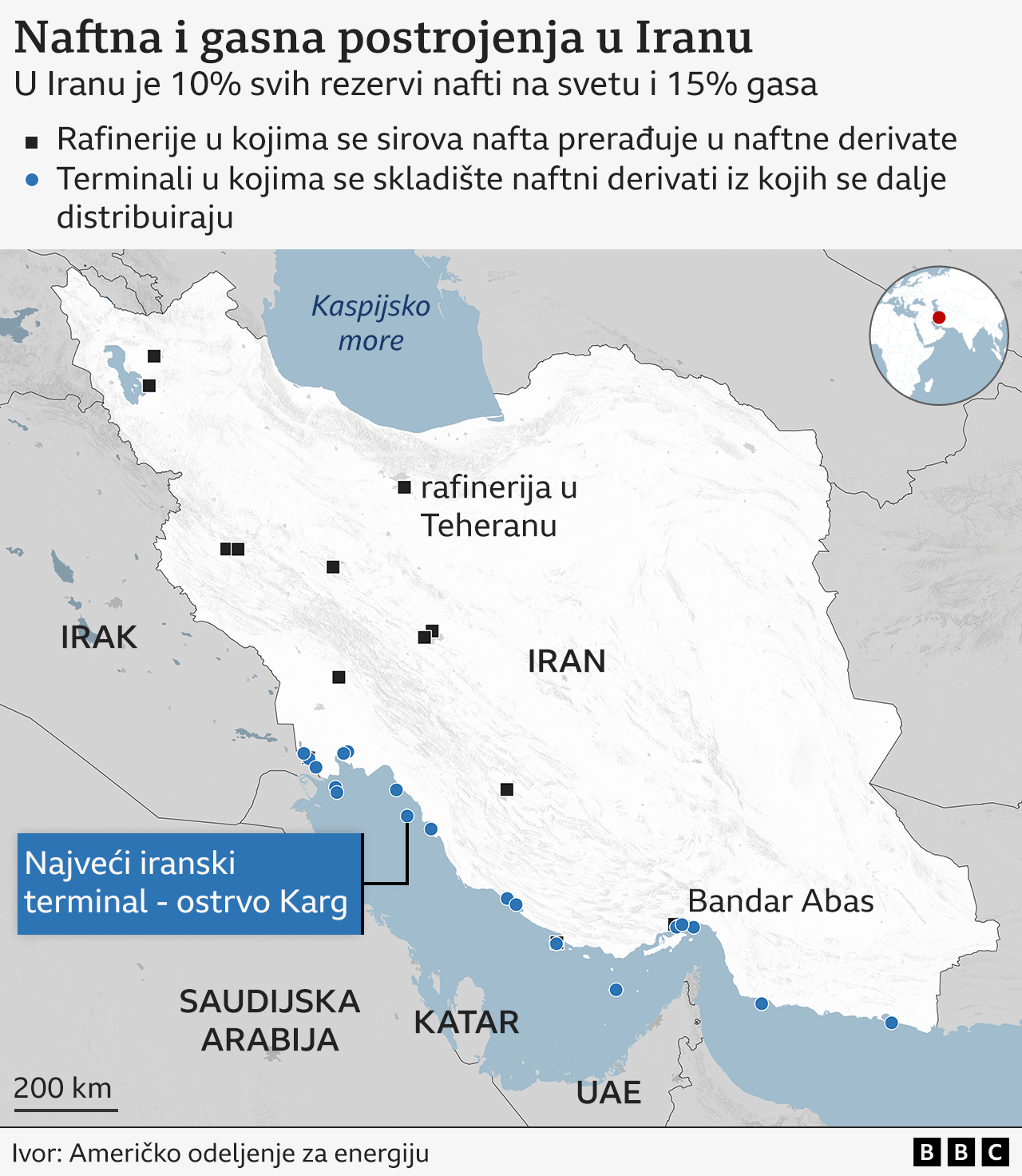 mapa iranskih naftnih i gasnih postrojenja